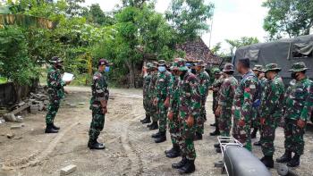 Satgas TMMD 110 Bojonegoro Ikuti Apel Pagi Sebelum Penutupan Kegiatan